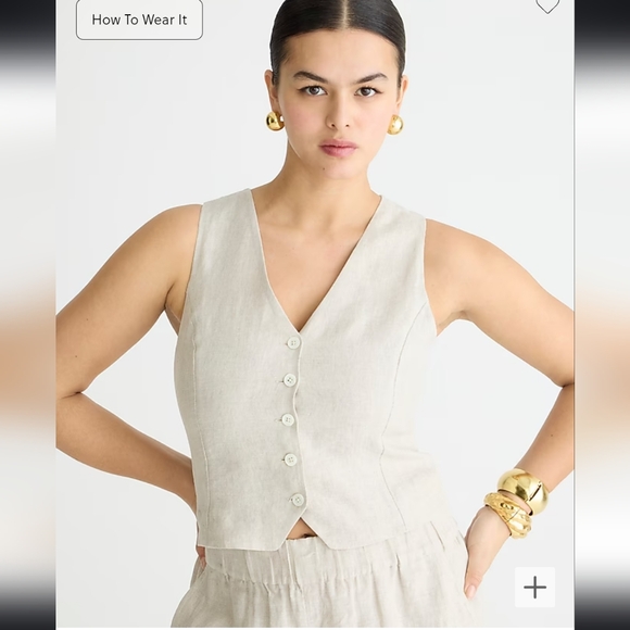 J.crew NWT Slim-fit linen vest - Flax / Beige - Picture 4 of 6